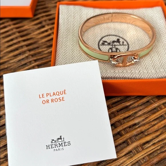 HERMÈS Vert Amande Mini Clic Chaine d'Ancre Bracelet - Picture 9 of 11